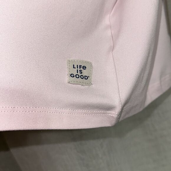 Life is Good Light Pink Navy Coffee Cup Graphic Short Sleeve Top & Shorts PJ Set - Picture 11 of 15